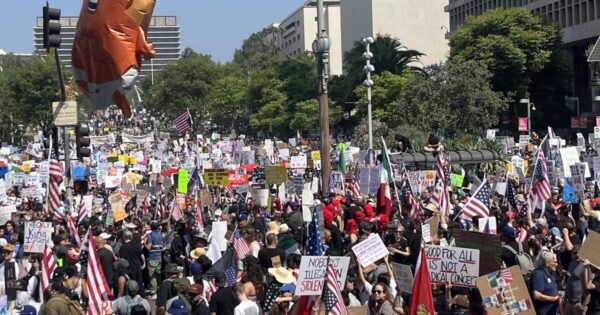 Thousands Protest Across Southern California in ‘No Kings Day’ Demonstrations Against President Trump