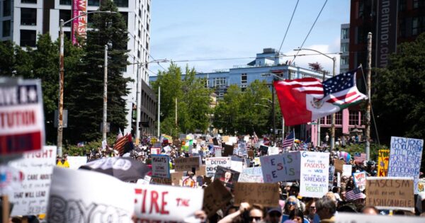 70,000 March in Seattle Protesting Authoritarianism and Rejecting Trump’s Leadership