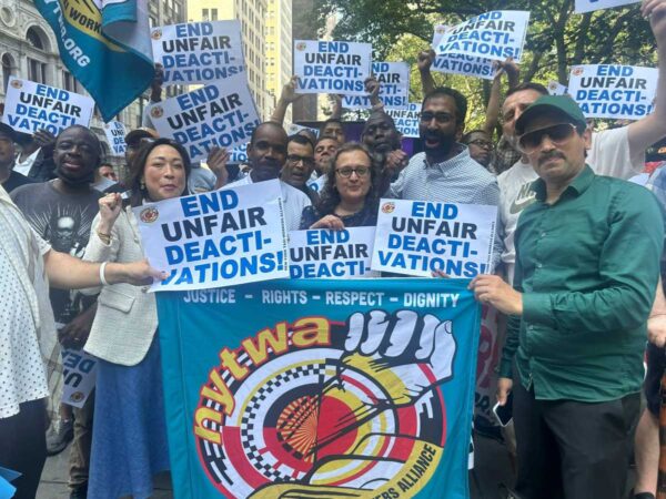 Uber and Lyft Drivers Demand Job Security at City Hall Protest