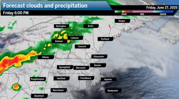 Cool and Cloudy Weather with Rain Ahead for Greater Boston and New England